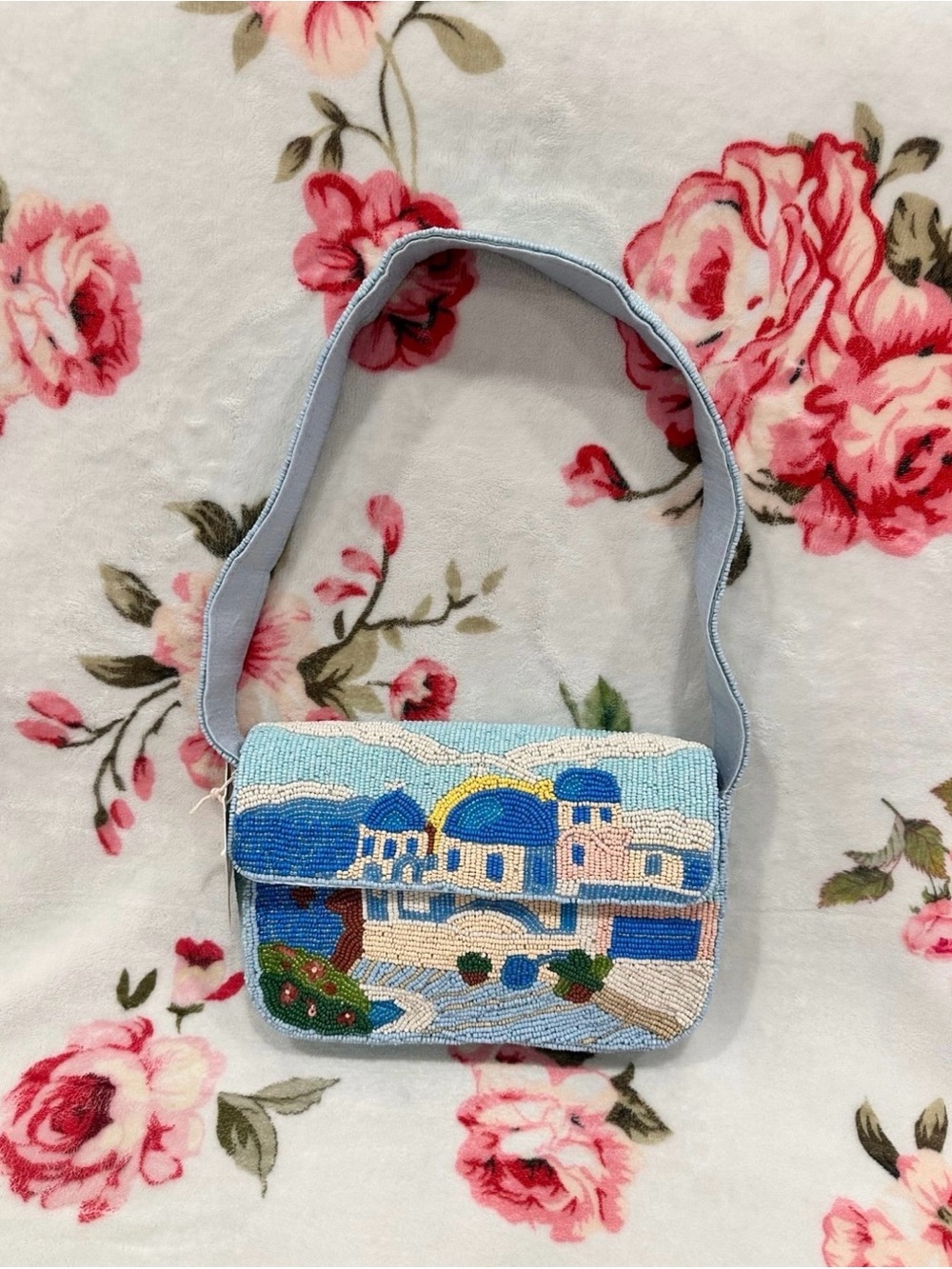 Sol & Mer Santorini Greece Beaded Shoulder Bag